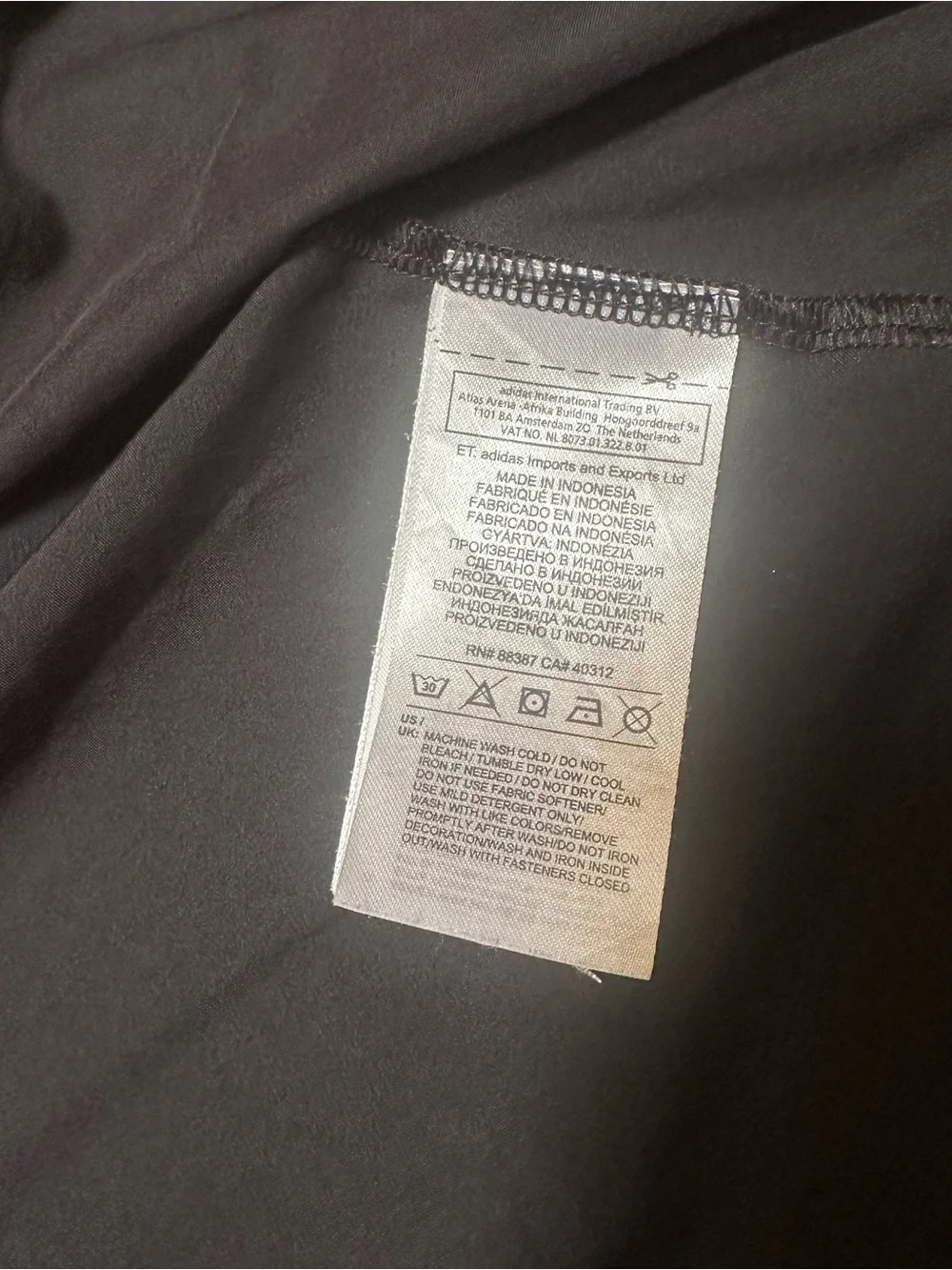 adidas Black Full-Zip Performance Jacket with Reflective Stripes
